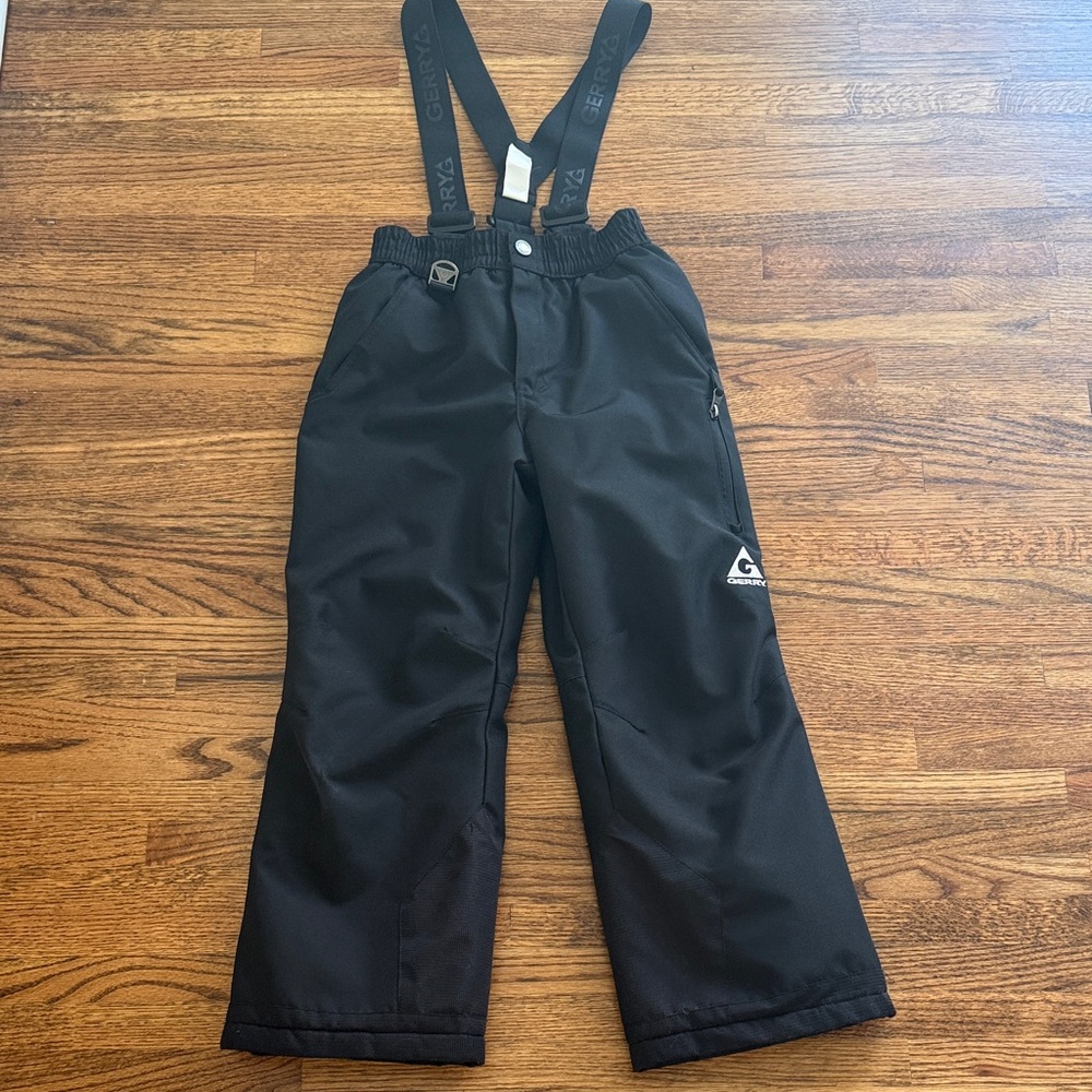 Kids Black Overall Snowpants
